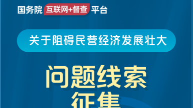 美女黄片操逼视频国务院“互联网+督查”平台公开征集阻碍民营经济发展壮大问题线索